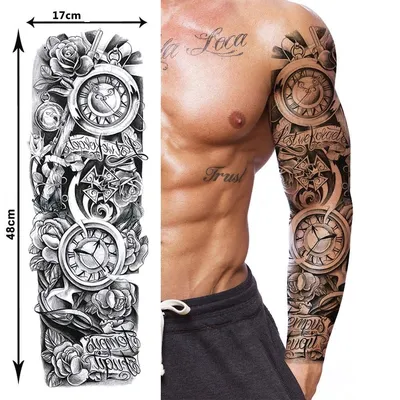 Татуировки переводные взрослые, тату временные ,рукав мужской , женский-  купить по выгодной цене в интернет-магазине OZON (811998620)