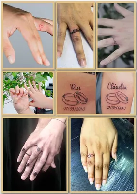 Татуировки обручальные кольца на пальцах (106 фото)