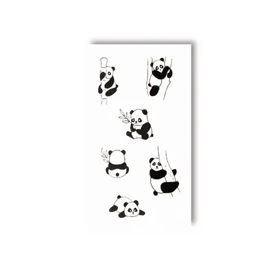 Татуировка женская графика на бедре панда 2358 | Art of Pain