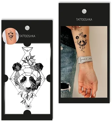 Водонепроницаемый Временные татуировки-наклейки линии в виде геометрических  фигур лиса панда татуировки с волком олень цветы для боди-арта рука  Поддельные рукава татуировки для мужчин и женщин | AliExpress