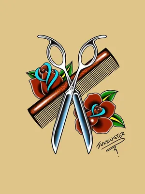 Идеи на тему «Тату парикмахера» (8) | тату, парикмахерские татуировки, тату  ножницы