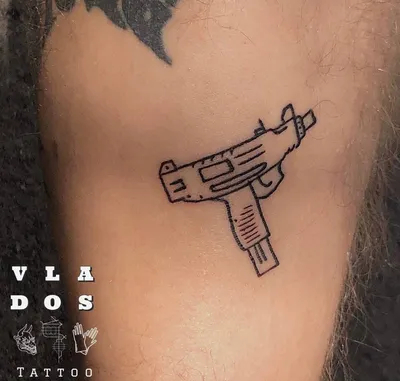 Тату пистолет (70 фото) - значение татуировки, эскизы 2023