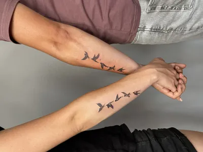 Татуировка мужская реализм на предплечье птицы - мастер Слава Tech Lunatic  1077 | Art of Pain