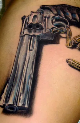 тату револьвер и роза 16.02.2021 №0029 - tattoo rose revolver -  tatufoto.com - tatufoto.com