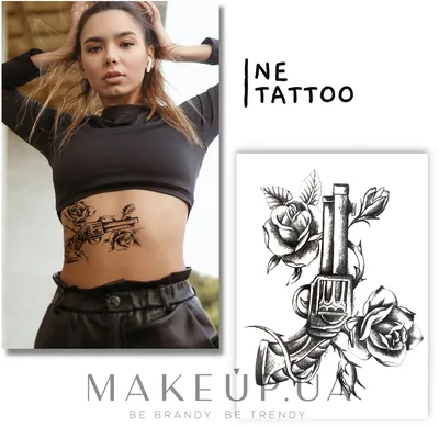 тату револьвер на бедре 16.02.2021 №0012 - revolver tattoo on hip -  tatufoto.com - tatufoto.com