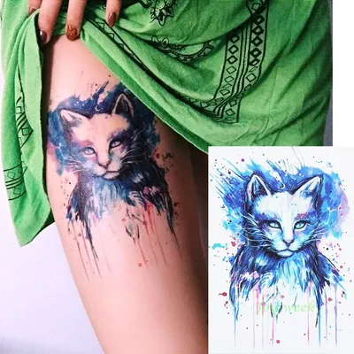 Эскиз, черная кошка, тату, наклейки для женщин и мужчин, черная луна,  Временные татуировки, панк, искусственная татуировка, тату, искусство,  фестиваль, тату, милая татуировка | AliExpress