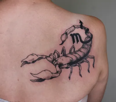 Переводная временная татуировка Татуировка скорпион - неоновая тату