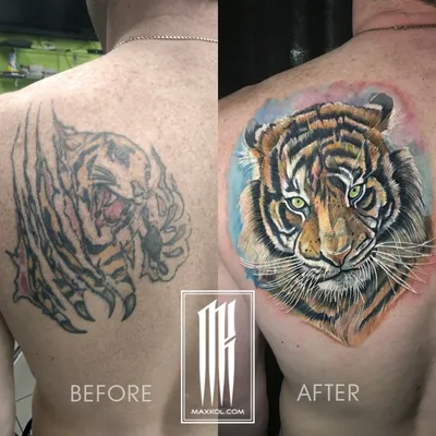 Татуировка на лопатке тигр (78 фото)