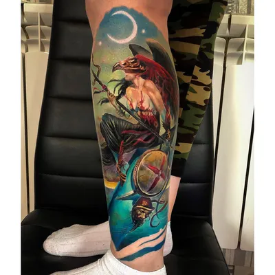 Тату фентези на ноге в стиле реализм | Animal tattoo, Tattoos, Watercolor  tattoo