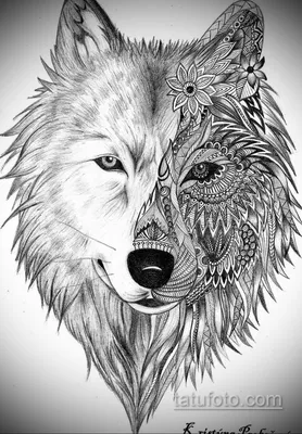Эскизы татуировок волк - 40 фото