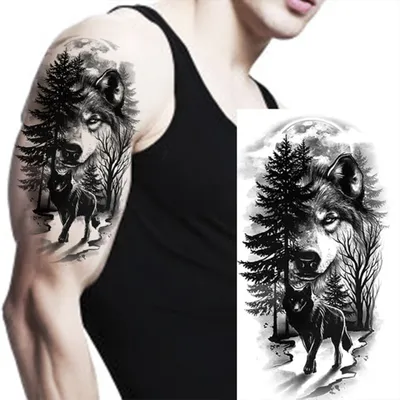 Татуировка волка на голени: фото – работа выполнена в тату студии «West  End» (СПб)