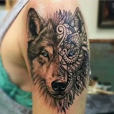 Реалистичная поддельная временная татуировка волка для мужчин, женщин,  мужчин, геометрические черные Койоты, уникальные водостойкие татуировки на  руку леса, руки | AliExpress
