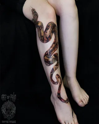 Тату змея на ноге: значение для девушек - tattopic.ru