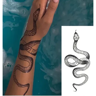 Татуировка женская реализм на ноге змея 4263 | Art of Pain