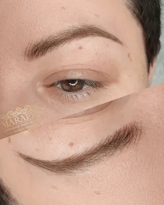 Шотирование бровей: фото до и после заживления, техника перманентныого  макияжа