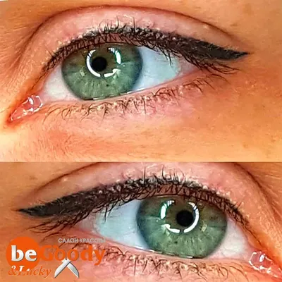 Татуаж глаз (век) в Выхино и Новогиреево, перманентный макияж стрелок и  межреснички - фото до и после, отзывы - Brows Zone