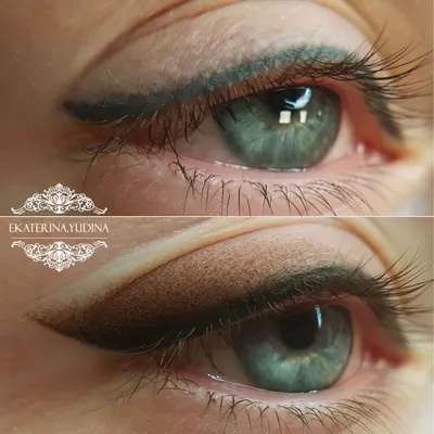Цветной татуаж глаз в Казани — Цены на цветной перманентный макияж век с  растушевкой