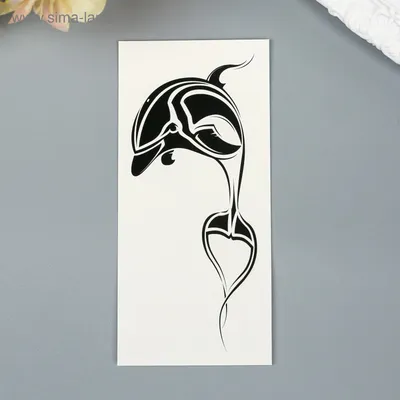 Форма татуировки дельфина иллюстрация вектора. иллюстрации насчитывающей  силуэт - 90750338