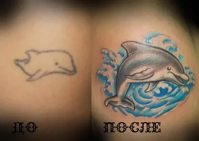 Переводная временная татуировка Дельфин В Стиле Маури Узор Полинезийская  Татуировка - неоновая тату