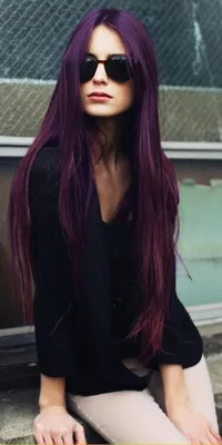Темно фиолетовый цвет волос фото фото