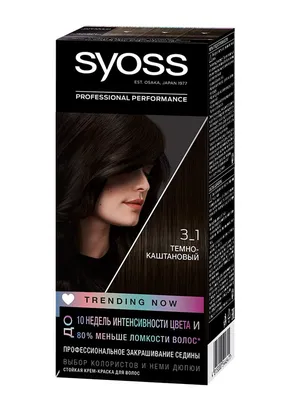 Купить стойкая крем-краска для волос Syoss Color, 3-1 Темно-каштановый, 115  мл, цены на Мегамаркет | Артикул: 100002569025