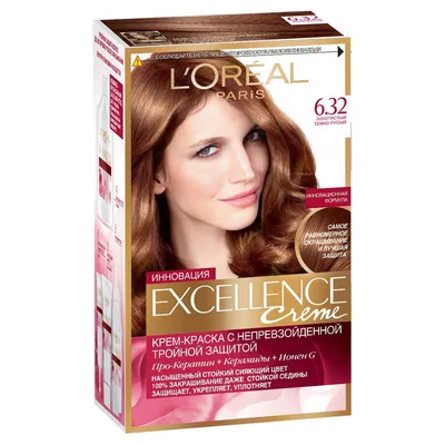Купить краска для волос L'Oreal Paris Excellence Золотистый темно-русый тон  6.32, цены на Мегамаркет | Артикул: 100002566524