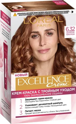 Крем-краска для волос L'Oreal Paris Excellence золотистый тёмно-русый,  №6.32, 268 мл - отзывы покупателей на Мегамаркет | краски для волос 781294