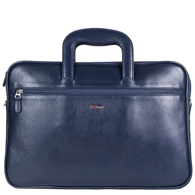 Кожаная сумка для ноутбука и документов темно-синяя (BN-BAG-37-navy-blue) -  купить по доступной цене в интернет-магазине Blanknote