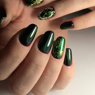 24 накладных ногтя Длинные темно-зеленые градиентные накладные ногти зеленые  накладные ногти темно-зеленые ногти | AliExpress