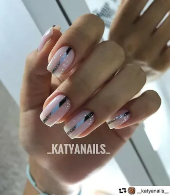 Рисунки на ногтях черным лаком - Студия красоты \"NailsProfi\"