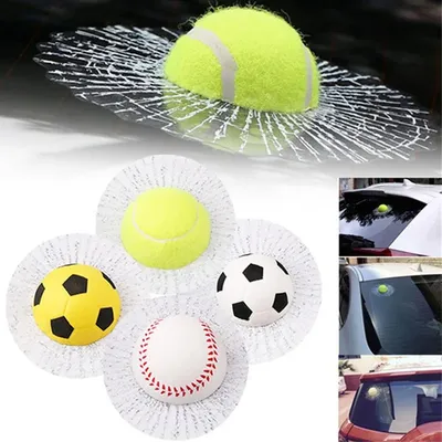 3D наклейки на окно автомобиля, для HONDA Dudi, BMW, новые приколы,  игрушки, разбитый стеклянный мяч, наклейки для бейсбола, футбола, тенниса |  AliExpress