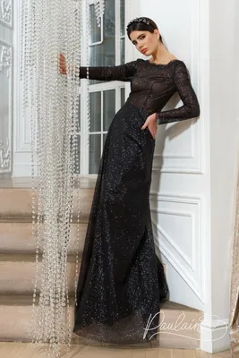 Элегантное вечернее платье с открытой спиной и длинными рукавами в  Хабаровске