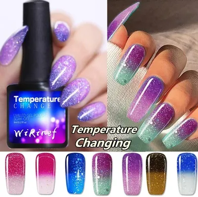 Купить Гель-лак Kira Nails Termo №T01 (темно-баклажановый, при нагревании  темная фуксия), 6 мл по цене интернет-магазина Estetic