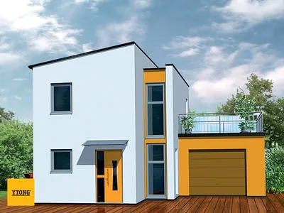Дом проекта zx63v площадью 130 м2 с гаражом - строительство в Екатеринбурге  от Уралстрой