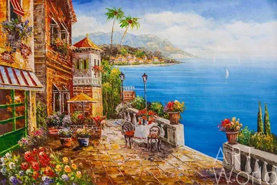 Красивая терраса с видом на море Стоковое Изображение - изображение  насчитывающей праздники, ресторан: 65947289
