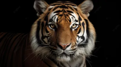 Портрет тигра в черно-белых тонах черно-белое | Премиум Фото