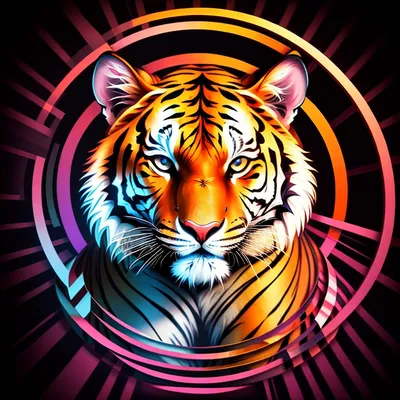 Colorful 3D Dots Tiger Painting - Uniquely Living