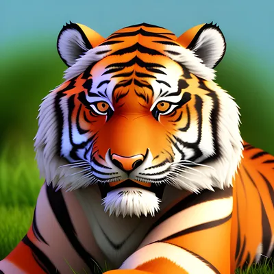 Baby Tiger Cub 3D Model Rigged Low Poly Game ready - Team 3d Yard