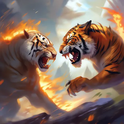 Лев и тигр (67 фото) - фото - картинки и рисунки: скачать бесплатно