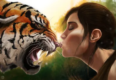 Тигр и тигрица арт - 72 фото