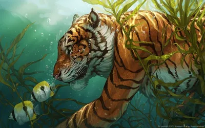 Изображение красивого тигра в воде стоковое фото ©erllre 66137371