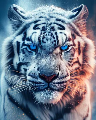 Фотообои 368х254 см Животные Черно-белый тигр с голубыми глазами  (153P8)+клей (ID#669597974), цена: 1200 ₴, купить на Prom.ua