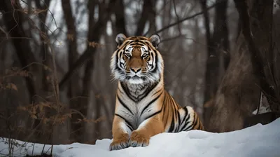 Тигр сидит на деревянной скамейке 4K Tiger HD для рабочего стола:  широкоформатные: высокое разрешение: полноэкранный