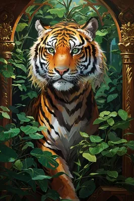 Тигр в джунглях. стоковое изображение. изображение насчитывающей глаз -  168221359