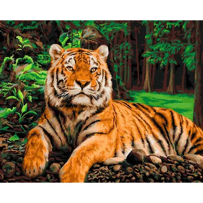 Картина мозаикой Тигр в джунглях, 15х20 см (10 цветов) Molly - купить  картину по номерам по низким ценам с доставкой | Интернет-магазин «Белый  кролик»