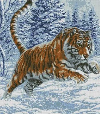 Мощный тигр в прыжке над пропастью…» — создано в Шедевруме