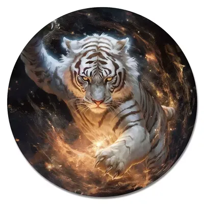 ПОДАРОЧНЫЙ НАБОР Тигр в прыжке Белый