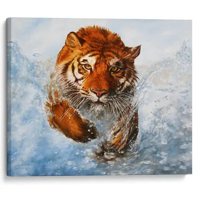 Тигр в воде обои - 66 фото