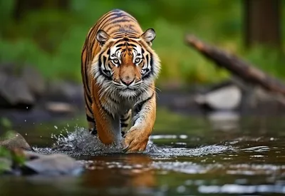 красивые картинки :: тигр из воды :: живность :: тигр / картинки, гифки,  прикольные комиксы, интересные статьи по теме.