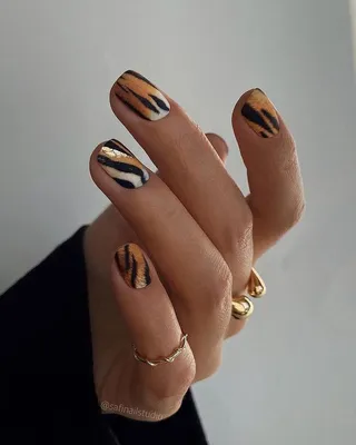 Тигровый маникюр: идеи хищного дизайна | Дизайнерские ногти, Маникюр с  гелевыми ногтями, Ногти